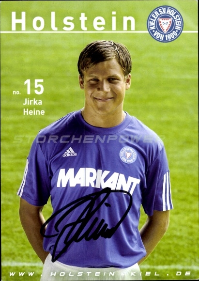 Karta z autografem piłkarza Jirki Heine, Holstein Kiel, autograf