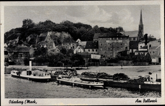 PC Oderberg in the Mark, lot at the bulwark, church, landing stage