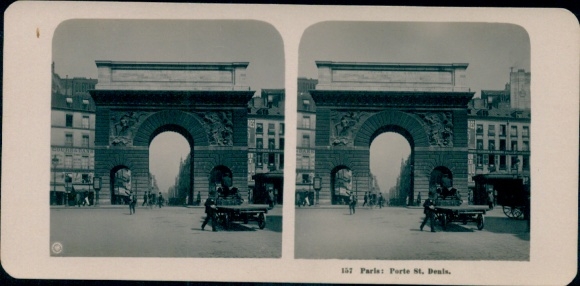 Stereofoto Paris X., Porte St. Denis