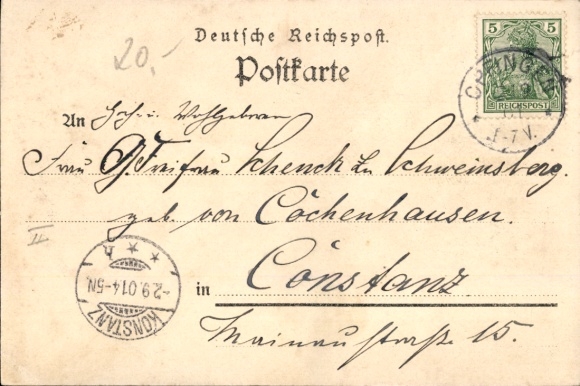 Litho Opfingen Freiburg im Breisgau, Gasthaus zur Tanne