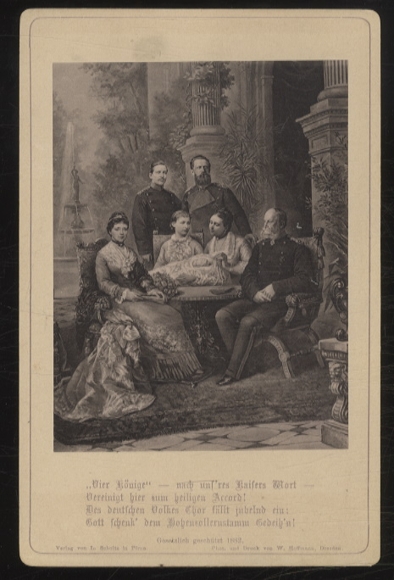 Cabinet Foto Familienbild Kaiser Wilhlhelm I. v. Preußen, Kaiserin Augusta und Familie
