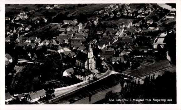 Postcard Bad Rotenfels Gaggenau in the Murg Valley, aerial photograph