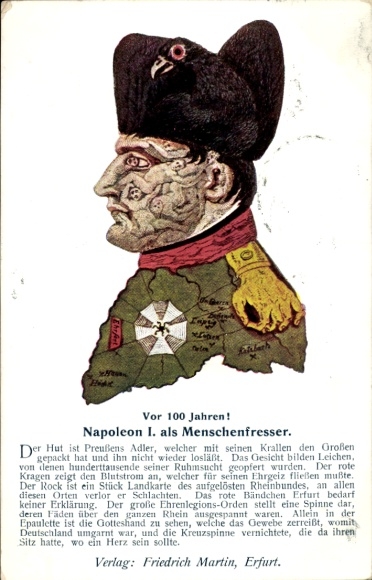 Artist Postcard Napoleon Bonaparte, As Cannibal, Anti France, Anti Napoleon, Metamorphosis