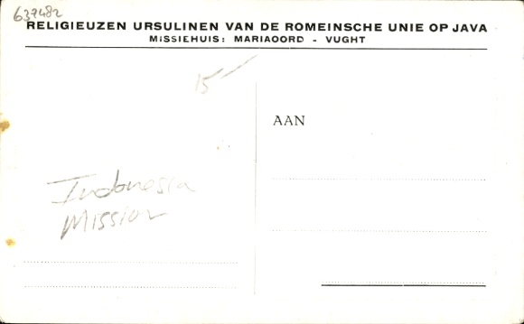 Postcard Bandoeng Java Indonesia, Wajang Prince, brother of students of the Ursuline Mission School