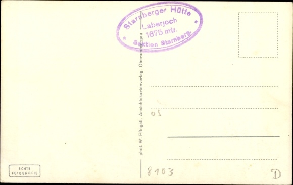 Postcard Oberammergau, Starnberger Hütte am Laber, Laberjoch