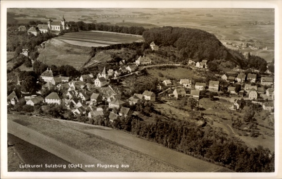 Postcard Sulzbürg Mühlhausen in the Upper Palatinate, aerial photograph