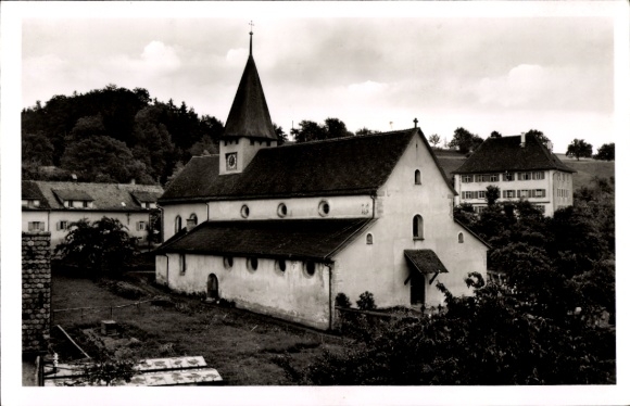 Ak Schienen Öhningen Hegau, bedevaartskerk gebouwd 800