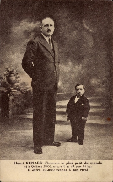Ak Henri Renard, l'homme le plus petit du monde, 70cm, 14kg