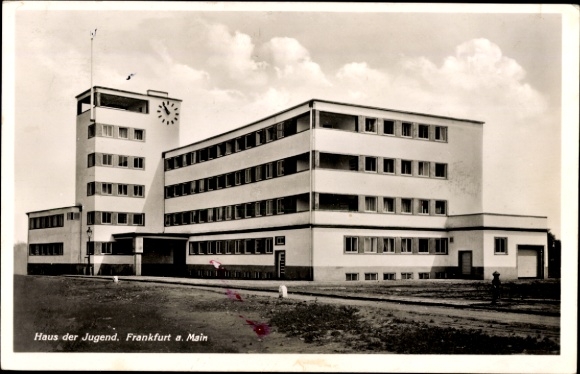Postcard Frankfurt am Main, House of Youth, Hansa-Allee 150