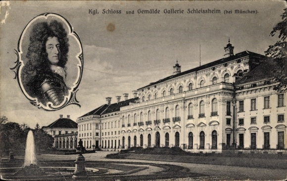 Ak Schleißheim in Oberbayern, Kgl. Schloss und Gemälde Gallerie Schleissheim (bei München)