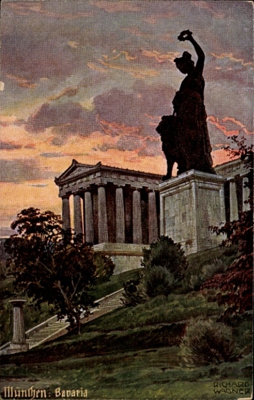 Künstler Ak Wagner, Richard, München Bayern, Bavaria, Ruhmeshalle