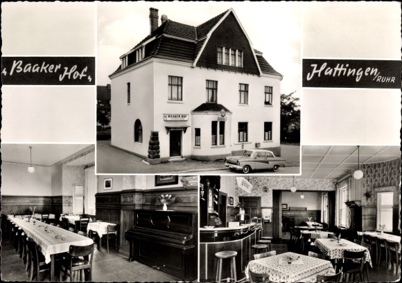 Ak Hattingen an der Ruhr, Gaststätte Baaker Hof, Rauendahlstraße 8, Innenansicht, Klavier