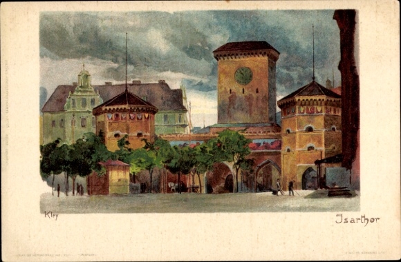 Artist Chromo-Litho Kley, Heinrich, Munich, Isartor