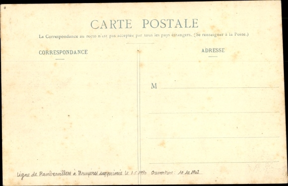 Postcard Brouvelieures Lorraine Vosges, La Gare, train station, track side