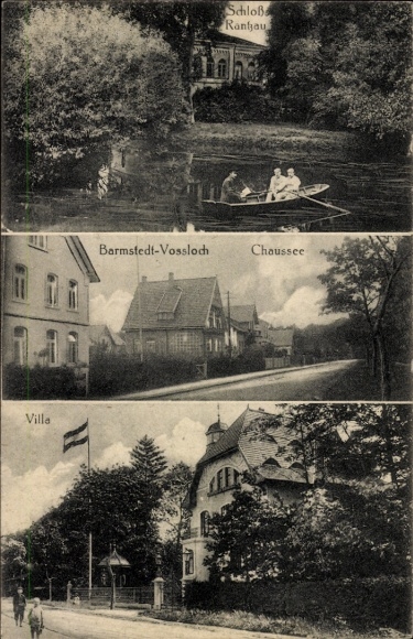 Ak Vossloch Bokholt Hanredder in Holstein, Chaussee, Villa, Kasteel