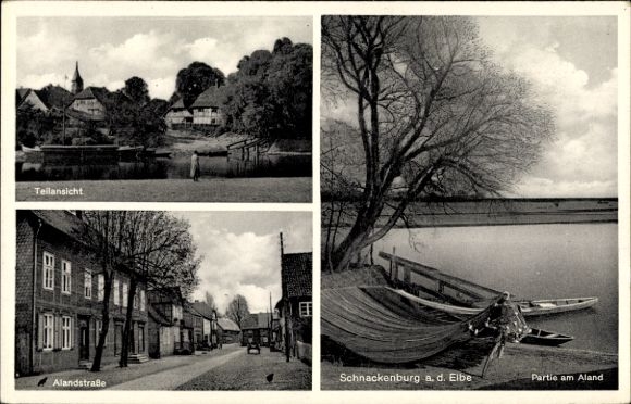 Ak Schnackenburg an der Elbe, Aland, Alandstraße, Teilansicht