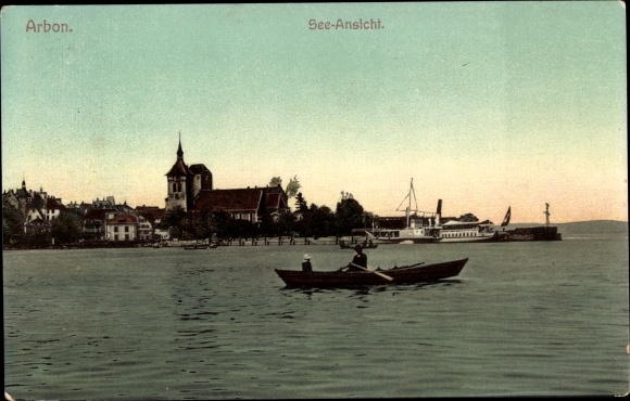 KP Arbon Kanton Thurgau, nad jeziorem, widok na miasto