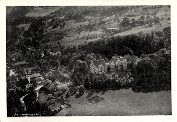 Postcard Brannenburg am Inn, Inn and General Stores v.Grad