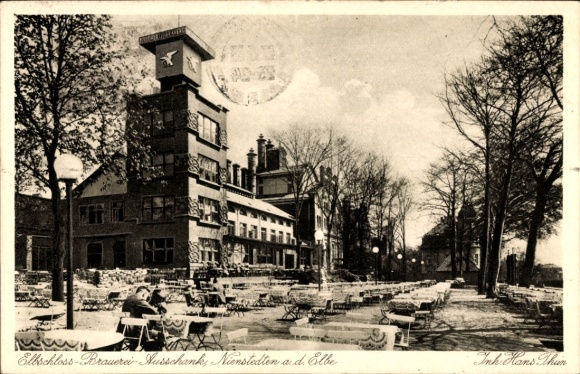 Postcard Hamburg Altona Nienstedten, Elbschloss Brewery Bar