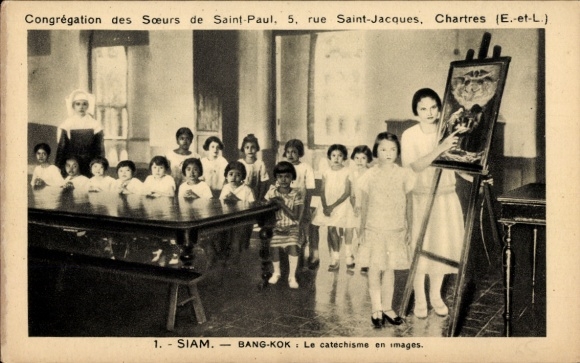 Postcard Siam Bangkok Thailand, Sisters of Saint Paul