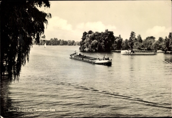 Ak Berlin Köpenick Schmöckwitz, Zeuthener See, schepen