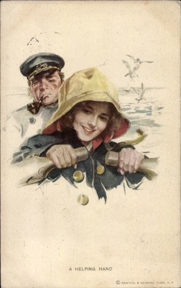 Artists Postcard Fisher, Harrison, A Helping Hand