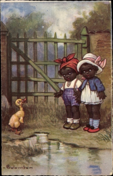 Artist PC Colombo, children watch a duck