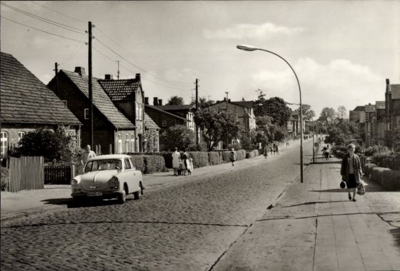 Postcard Bad Kleinen in Mecklenburg, Main Street