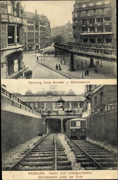 PC Hamburg, elevated and underground, Burstah, Mönkedamm