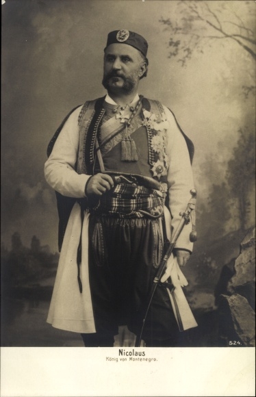 Postcard Nicolaus, King of Montenegro, portrait