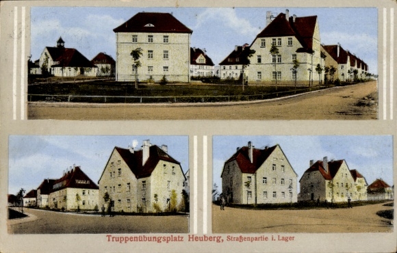 Ak Schwenningen am Heuberg Baden, Truppenübungsplatz, Straßenpartie