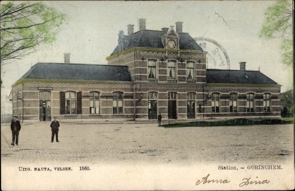 Ansichtkaart Gorinchem Zuid-Holland Nederland, treinstation