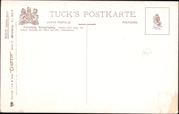 Artist PC Flower, Charles F., Nuremberg in Middle Franconia Bavaria, castle entrance, Vestnertor