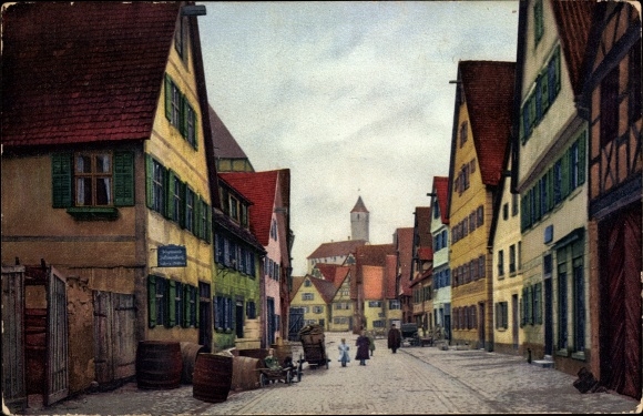 PC Dinkelsbühl in Middle Franconia, lower Schmiedgasse, Nenke &amp; Ostermaier series 149 no. 2764