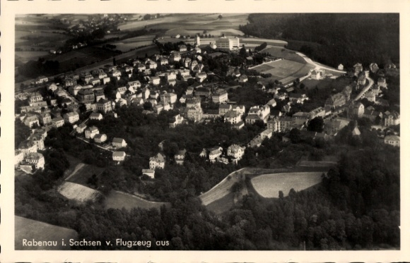 Postcard Oelsa Rabenau in the Ore Mountains of Saxony, aerial photograph