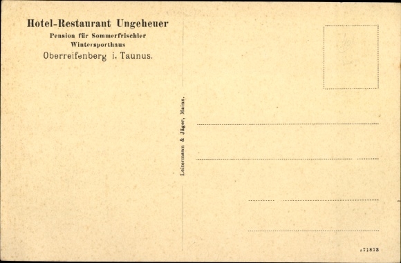 Postcard Oberreifenberg Schmitten im Taunus Hesse, partial view, winter, Hotel Ungeheuer