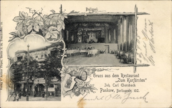 Ak Berlin Pankow, Restaurant Zum Kurfürsten, Berliner Str. 102, Inh. Carl Ebersbach