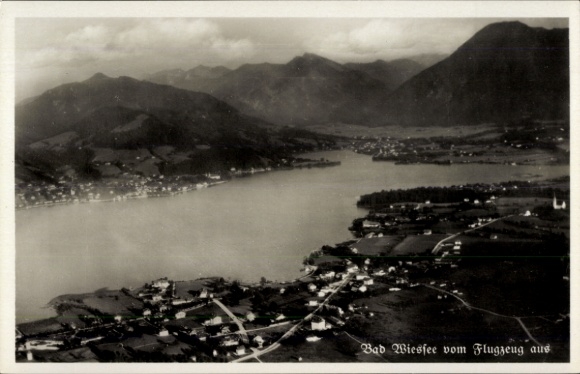 Postcard Bad Wiessee in Upper Bavaria, aerial photograph