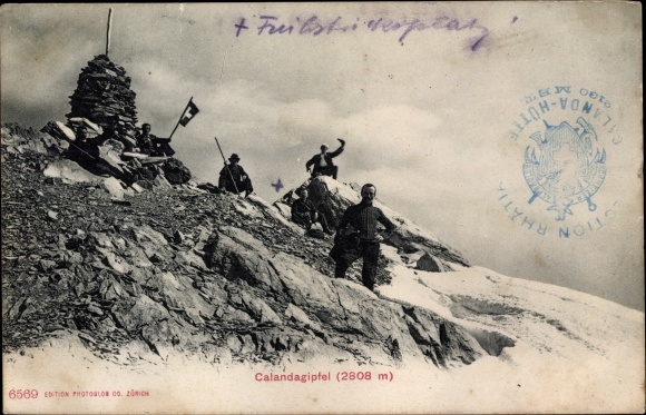 KP Kanton Glarus, szczyt Calanda, alpiniści