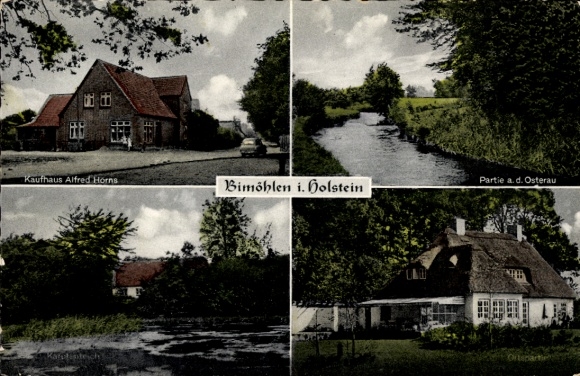 Ak Bimöhlen in Holstein, Karpfenteich, Kaufhaus Alfred Horns, Osterau