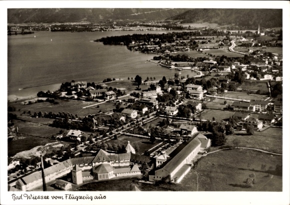 Postcard Bad Wiessee in Upper Bavaria, aerial photograph