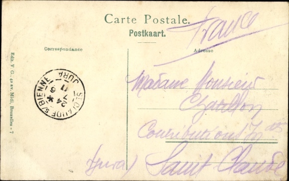 Postcard Oostende Ostend West Flanders, Depart du paquebot Princesse Elisabeth