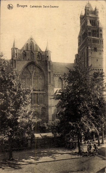 Ak Bruges Brügge Flandern Westflandern, Bruges, Cathédrale Saint-Sauveur