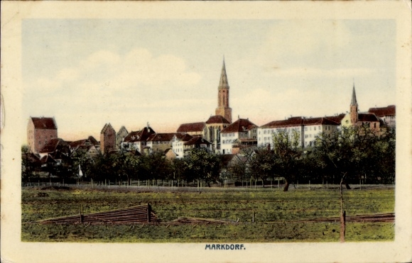Postcard Markdorf Bodenseekreis Baden, partial view