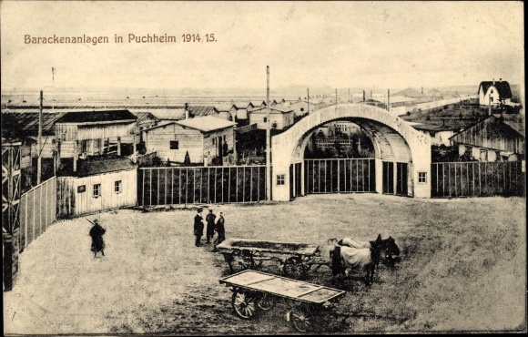 Ak Puchheim in het district Fürstenfeldbruck, Opper-Beieren, kazernekamp 1914-1915, krijgsgevangenenkamp