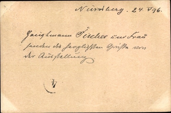 Postal stationery PC Nuremberg, state exhibition 1896, PP 7 C 11 (2)