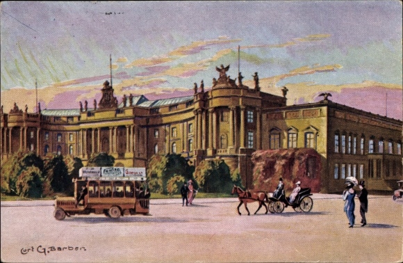 Kunstenaarskaart Barber, C., Berlin Mitte, Unter den Linden, historisch hoekraam