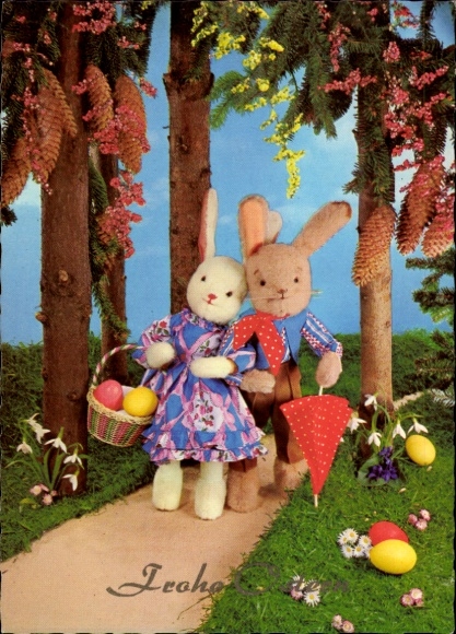 Ak Glückwunsch Ostern, Osterhasen, Ostereier