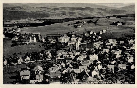 Ak Scheidegg im Allgäu Schwaben, Fliegeraufnahme