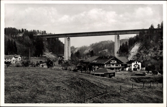Ak Weyarn Oberbayern, Mangfallbrücke der Reichsautobahn München - Landesgrenze